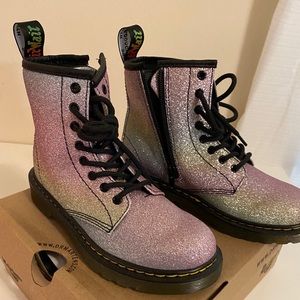 Kids Dr Martens rainbow boots
